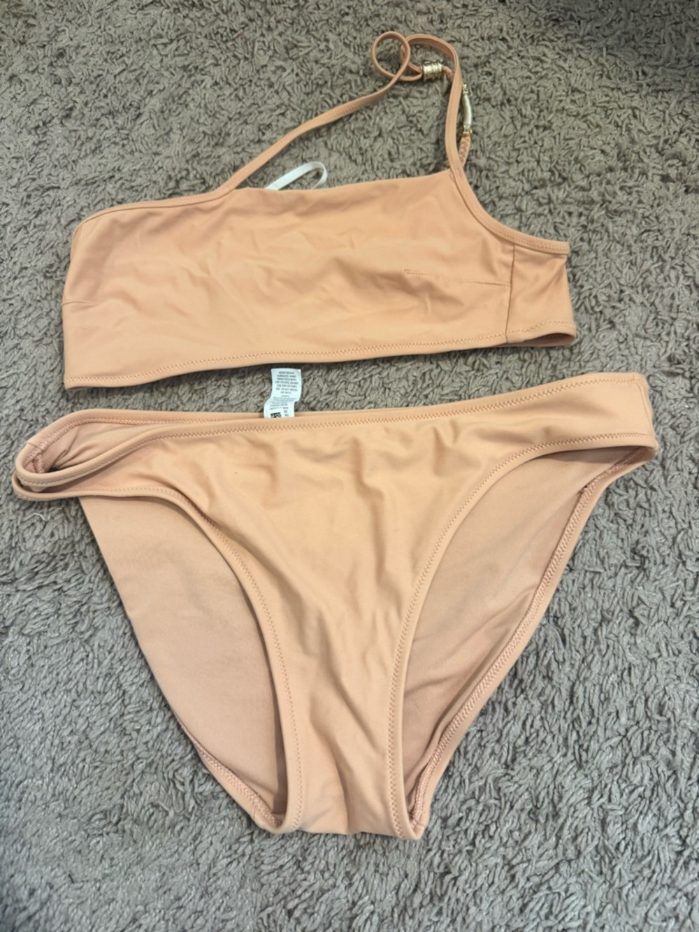 aerie Peach One-Shoulder Bikini Set